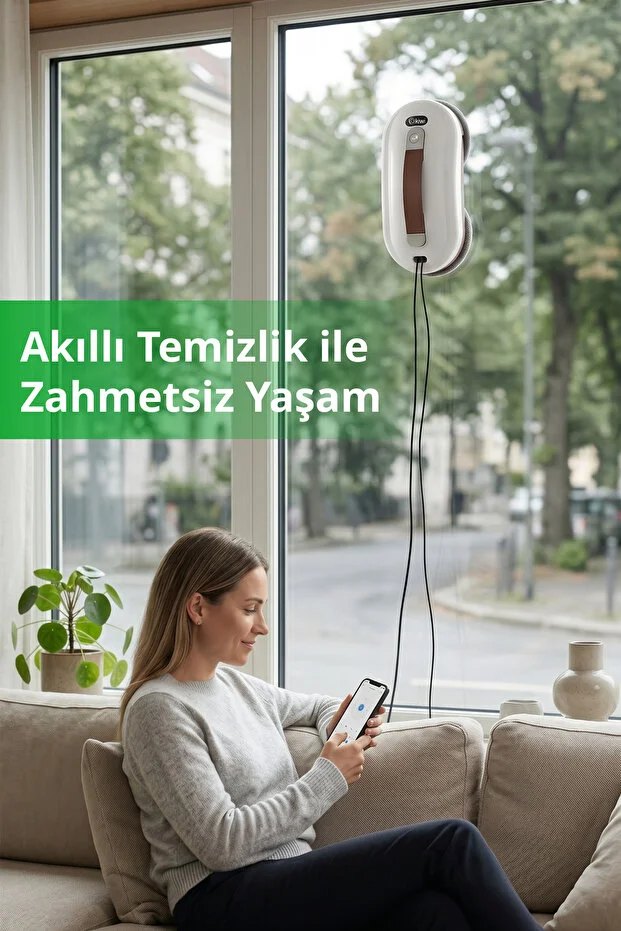 KWC-7131 Pencere Temizleme Robotu | Otomatik Emiş & Çift Mop & Uzaktan Kumanda